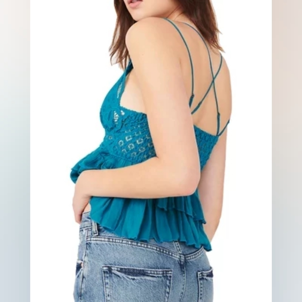 Free People Adella Cami in Teal•XS - Picture 2 of 13